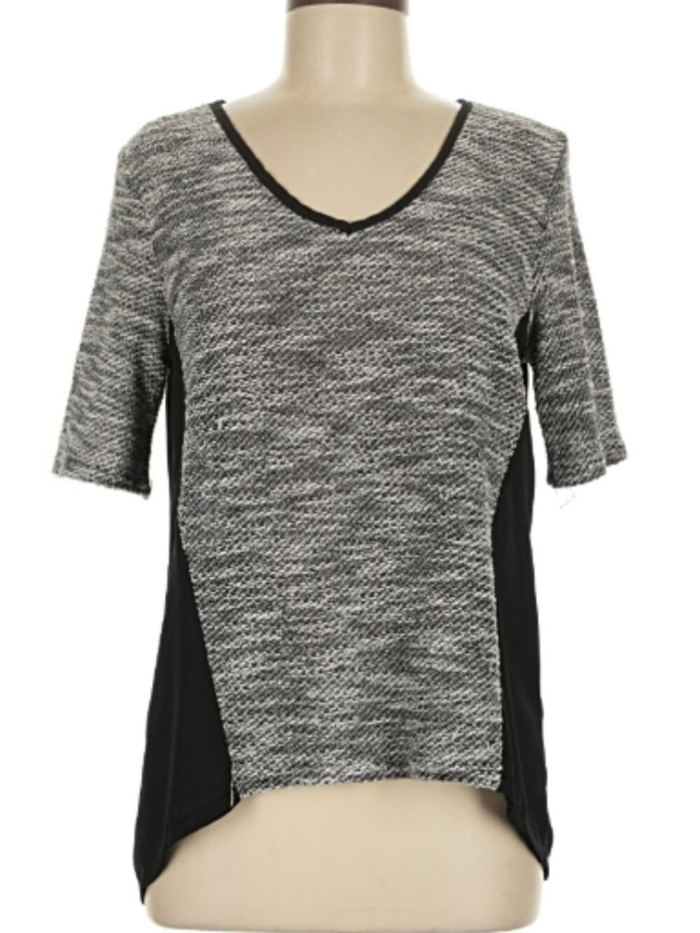 Simply Irresistible Gray & Black Short Sleeve Blouse Size Large